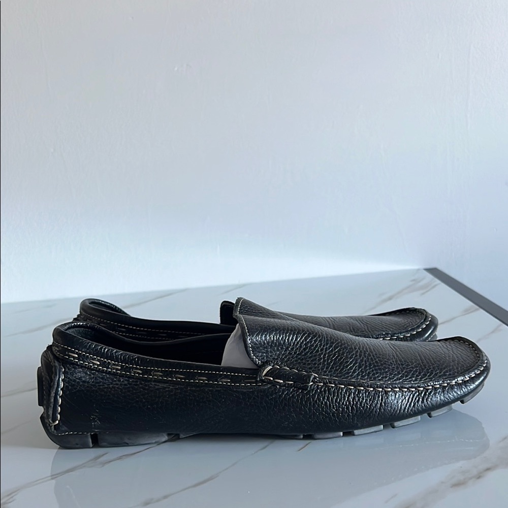 Black Leather Boat Shoes by Too Boot New York